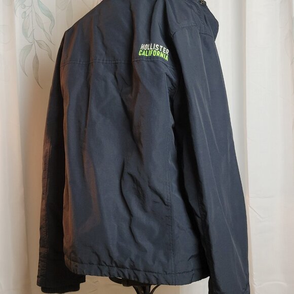 Mens Navy Blue Hollister California Polyester M Medium Coat Jacket - Picture 4 of 8